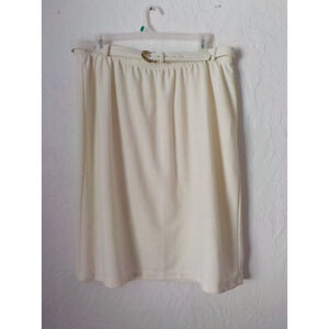 Vintage White Ivory Pencil Skirt with Belt Size 24W Elastic Waist Just For Women